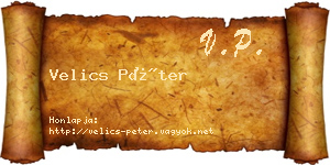 Velics Péter névjegykártya